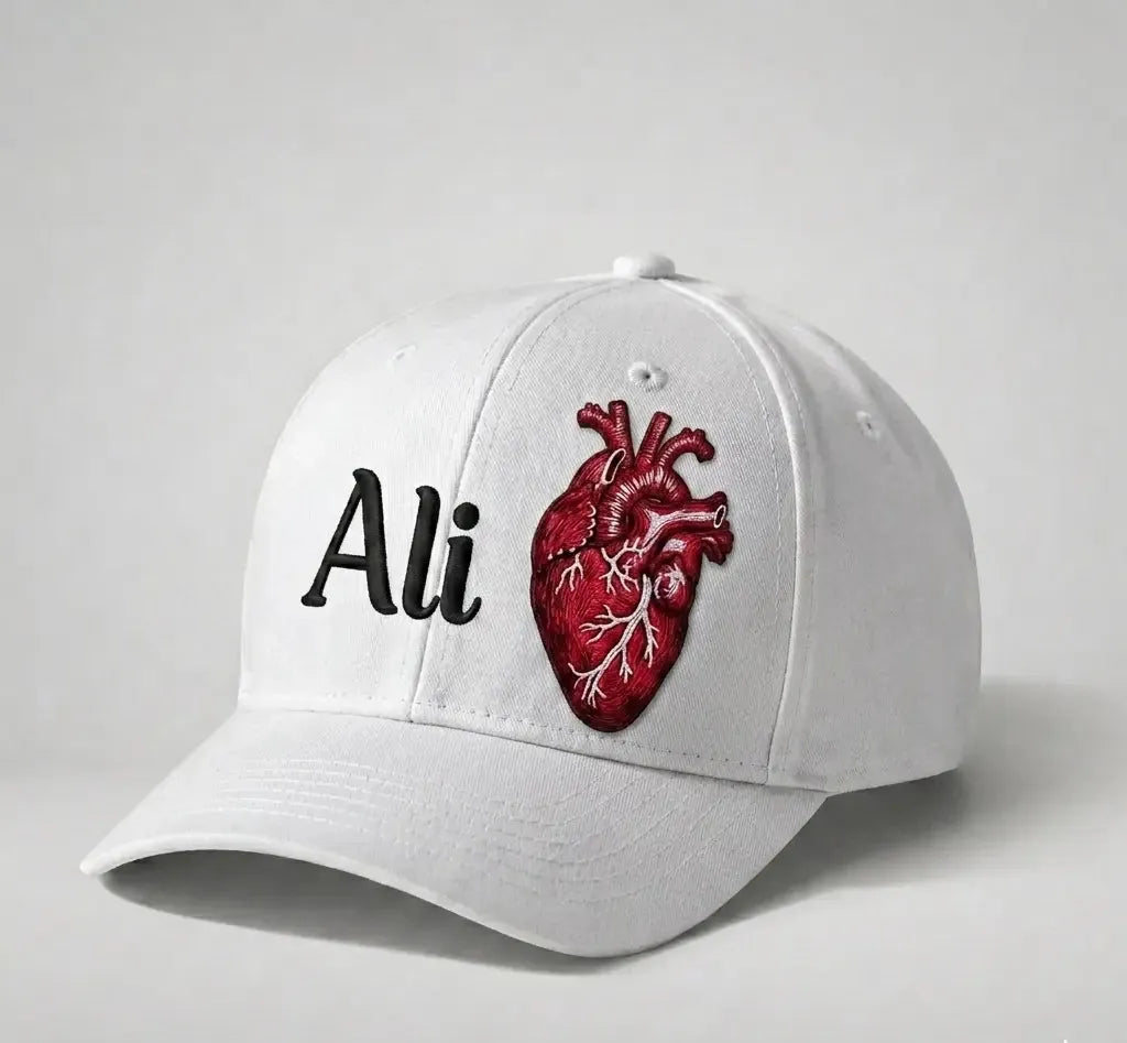 CUSTOMIZE HEART CAP - WHITE